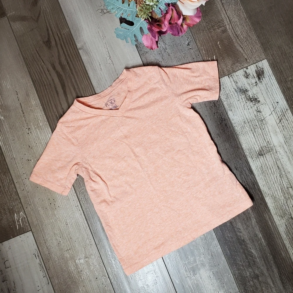 The Children's Place Orange V-Neck Casual T-Shirt Size 3T Toddler Boy